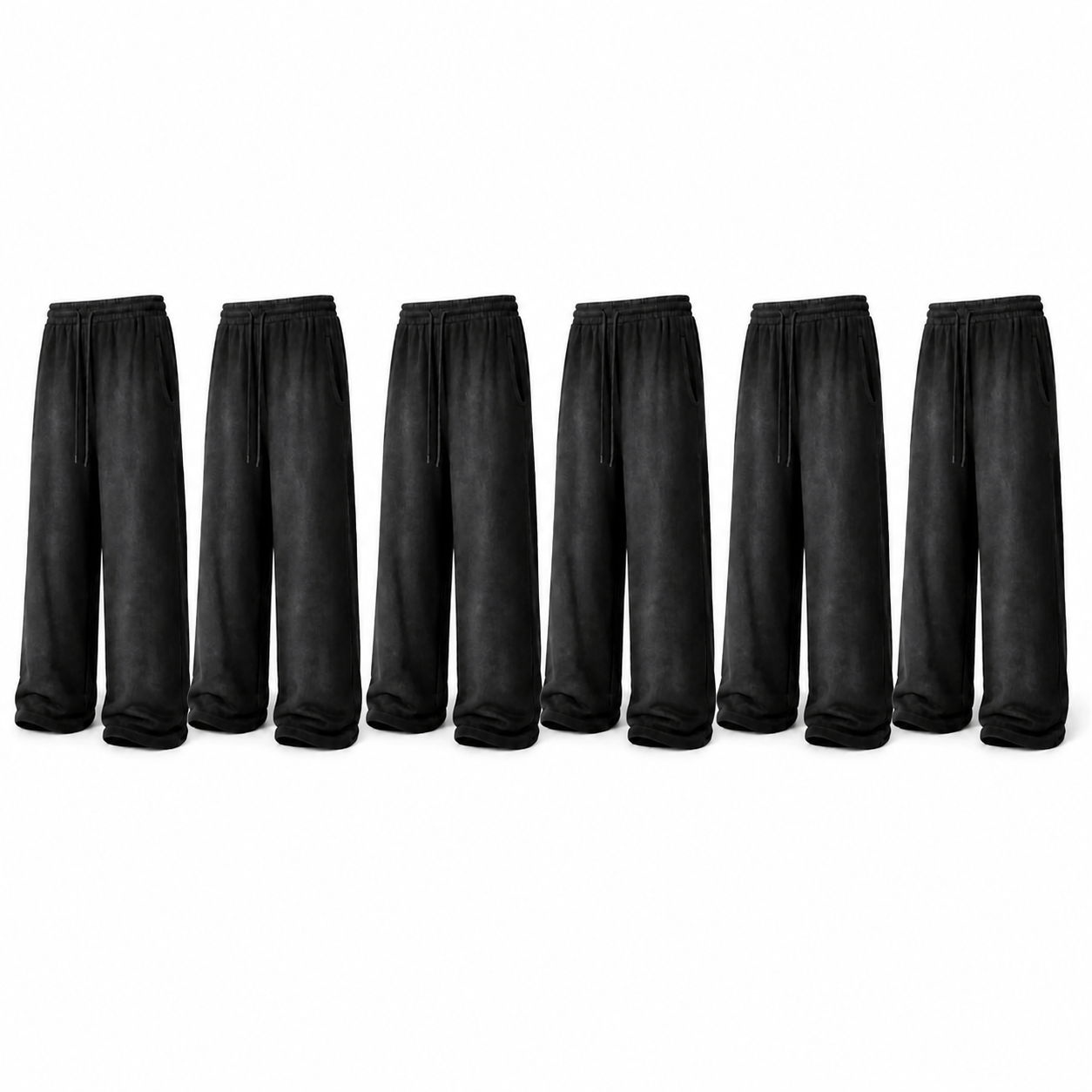 Unisex Extremely Baggy Pants Coral Black - 6 Pcs