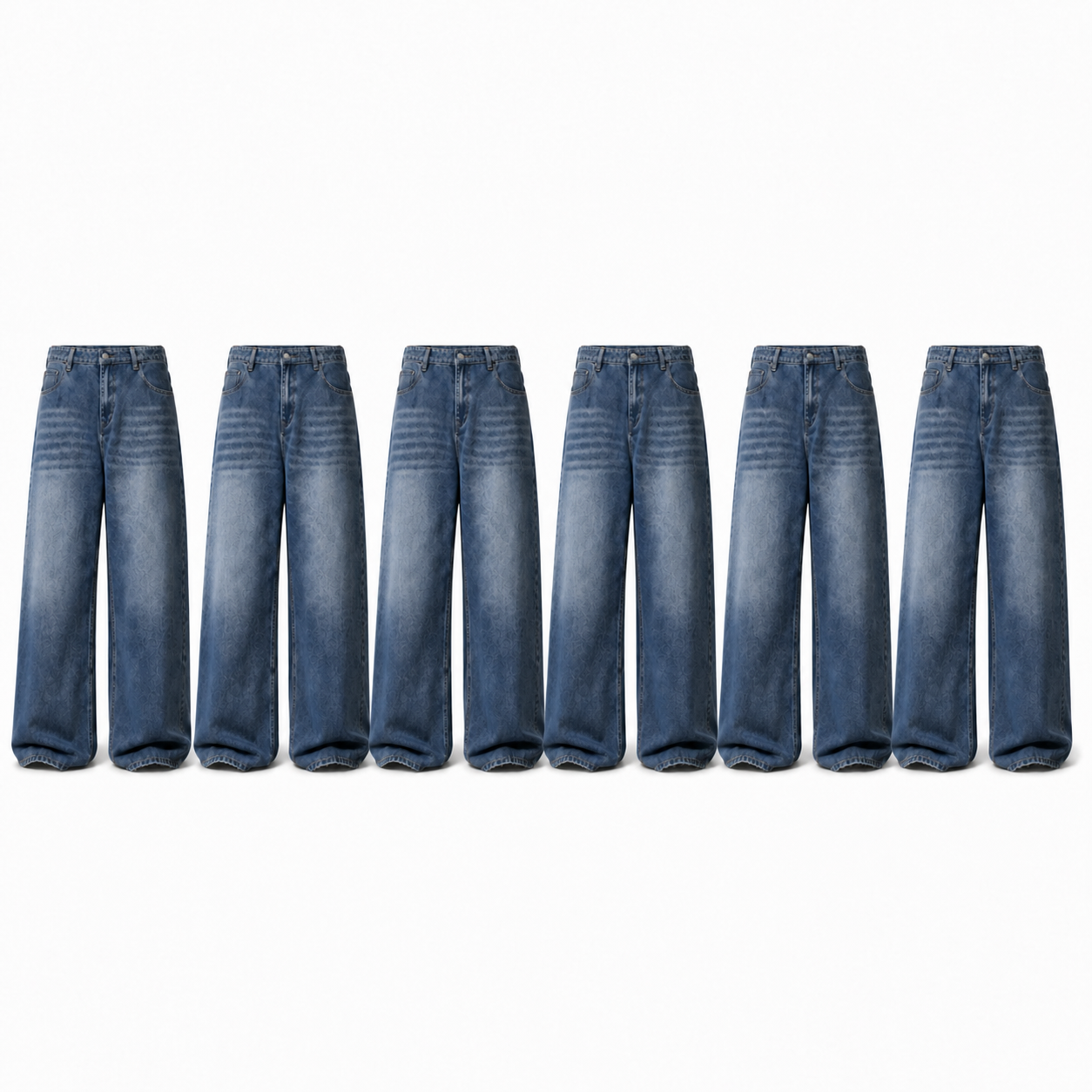 Men's Vintage Wash Wide-Leg Jeans 6-Pack