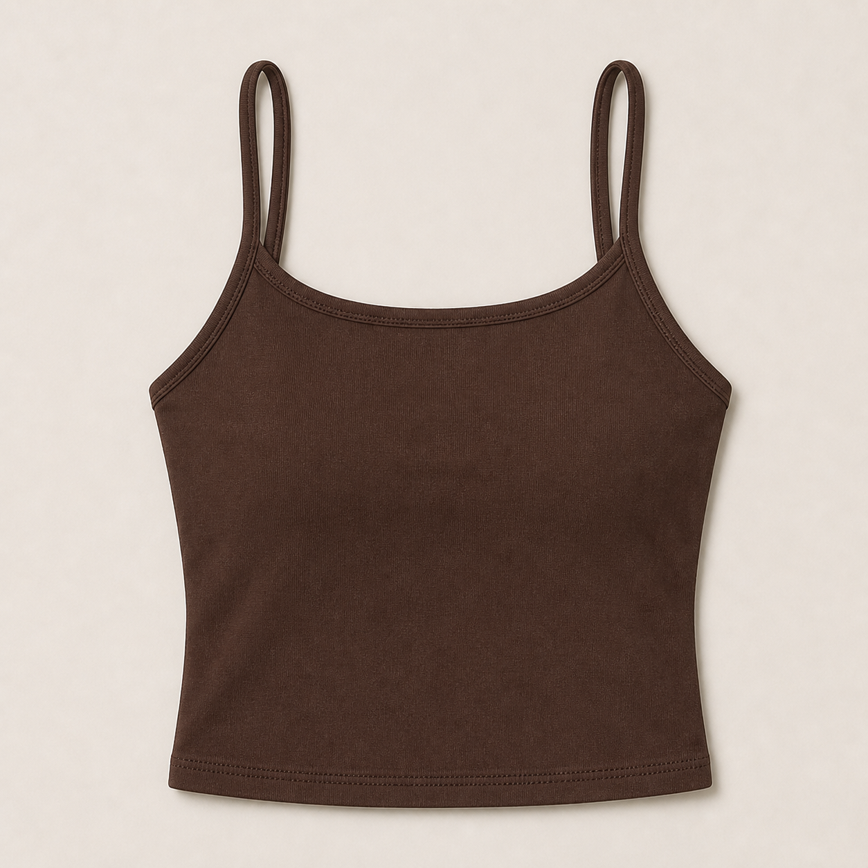 Women's Stretch Cropped Spaghetti Strap Tank 10-Pack - sku chocolate brown