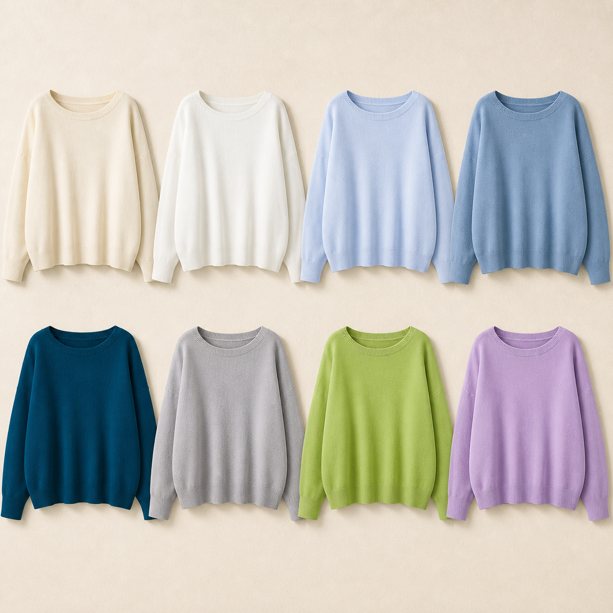 Women's relaxed boxy knit sweater - Coastal Calm, 4XL