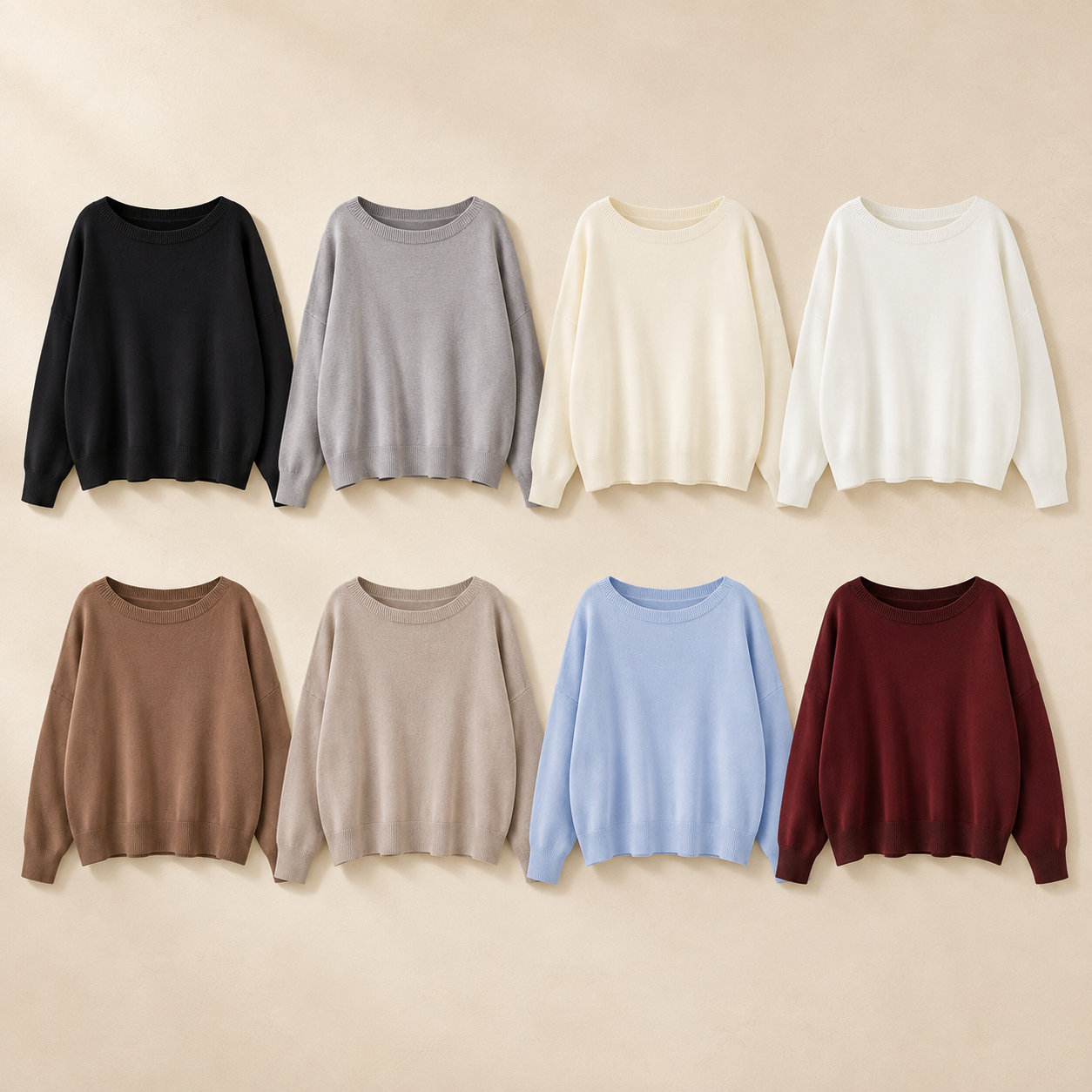 Women's relaxed boxy knit sweater - Everyday Neutrals, 3XL
