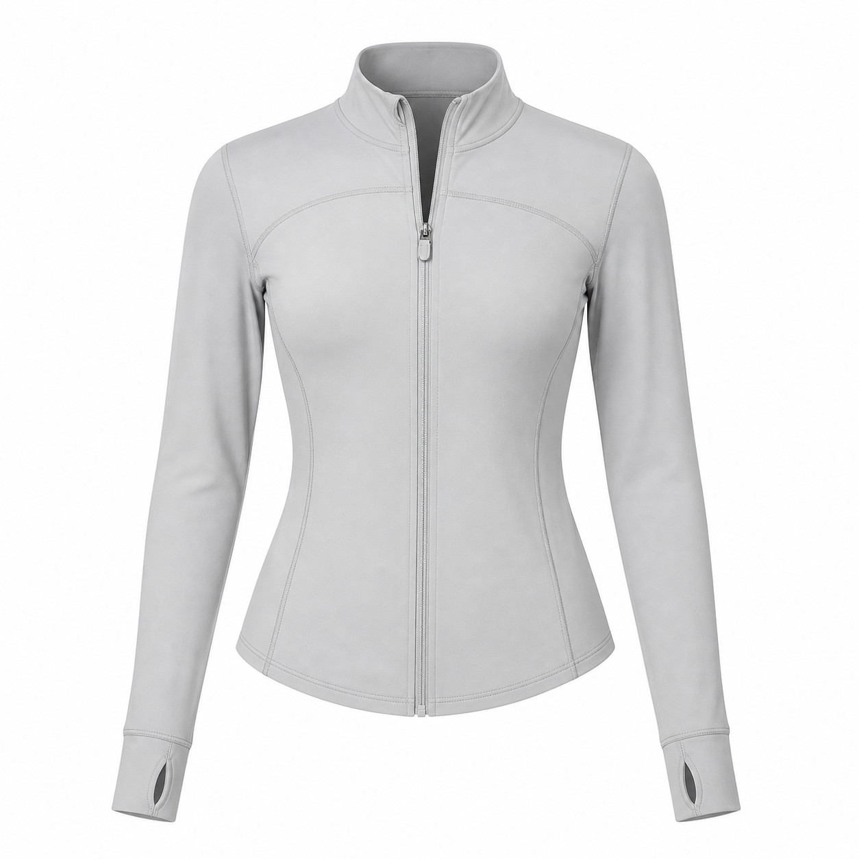 Women's Slim Fit Full Zip Jacket Packs - gray full zip jacket