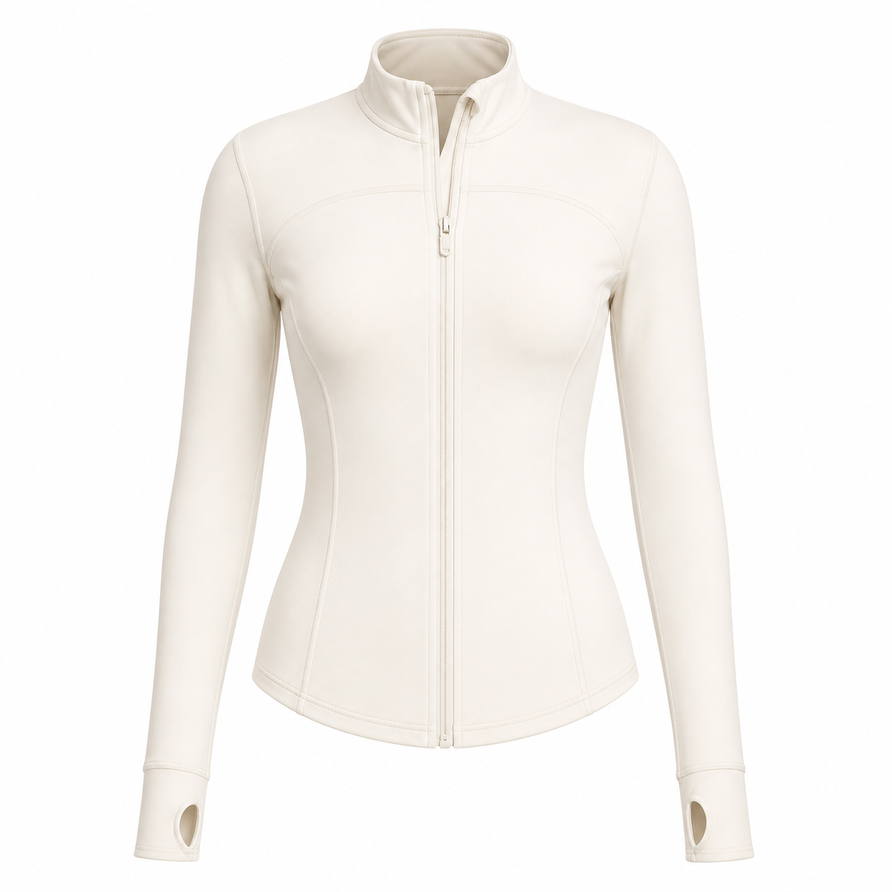 Women's Slim Fit Full Zip Jacket Packs - ivory full zip jacket