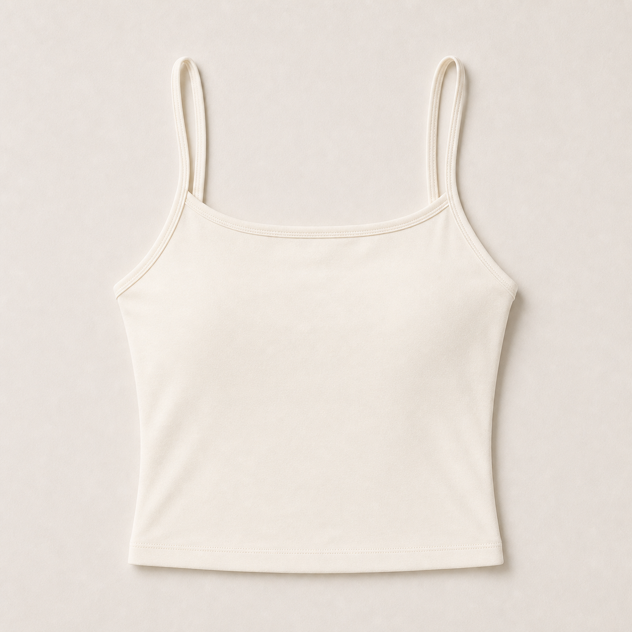 Women's Stretch Cropped Spaghetti Strap Tank 10-Pack - sku ivory