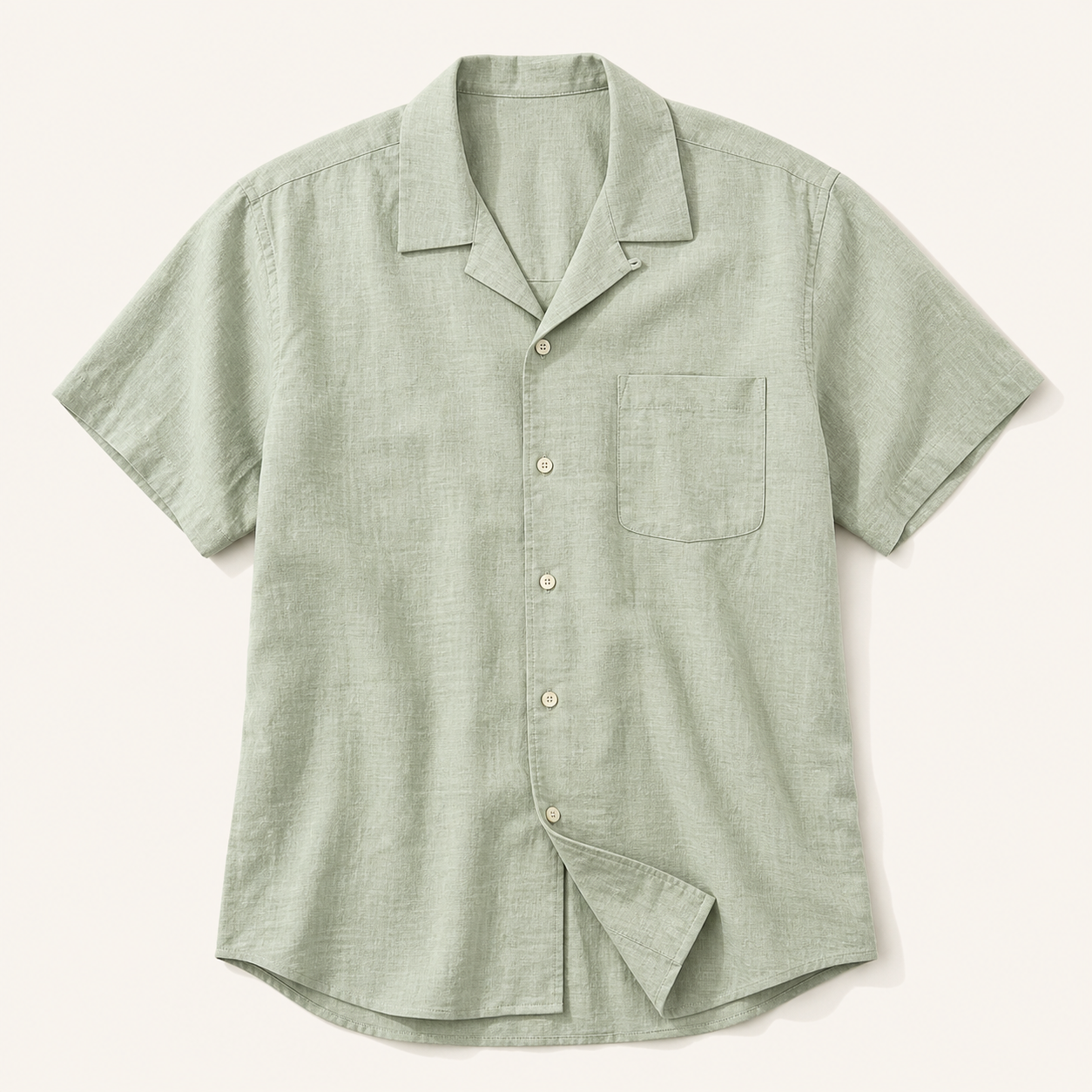 Men's Linen-Look Short Sleeve Vacation Shirts 4-Pack - sku light green