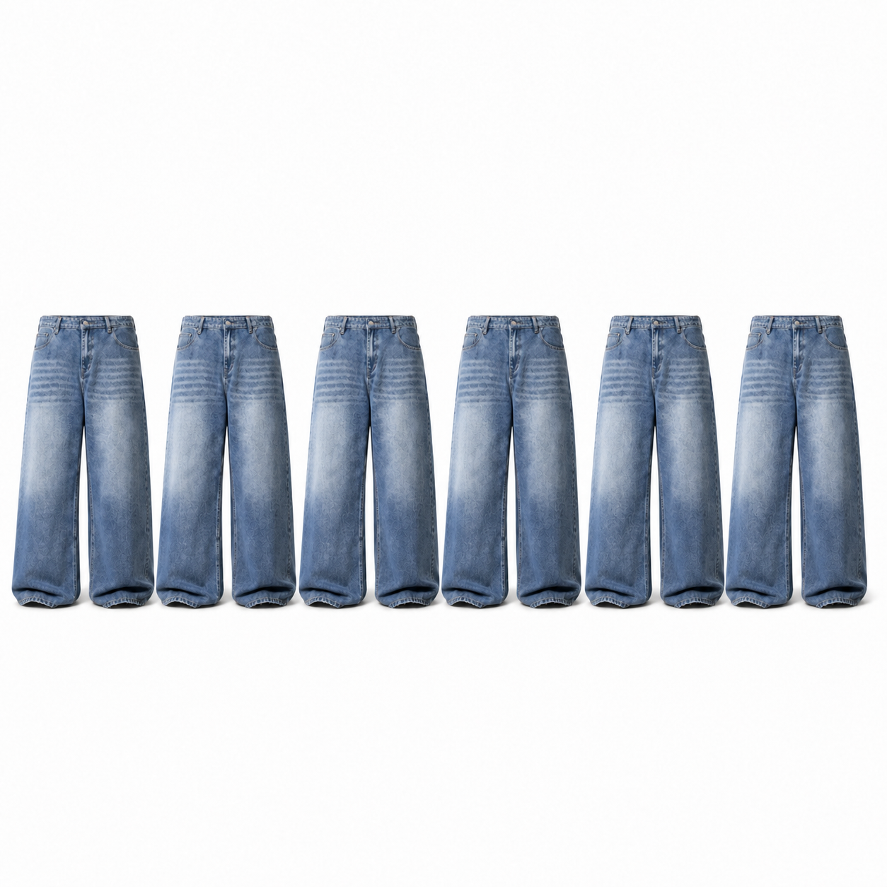 Men's Vintage Wash Wide-Leg Jeans 6-Pack