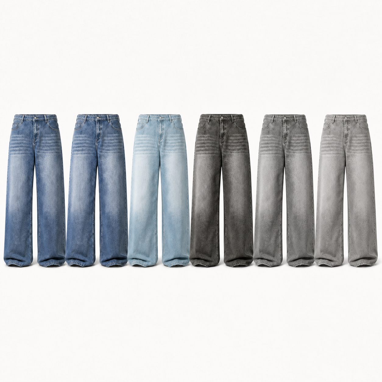 Men's Vintage Wash Wide-Leg Jeans 6-Pack
