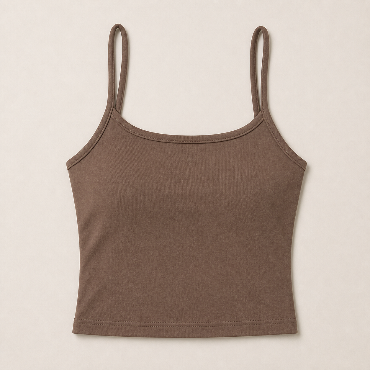 Women's Stretch Cropped Spaghetti Strap Tank 10-Pack - sku mocha brown