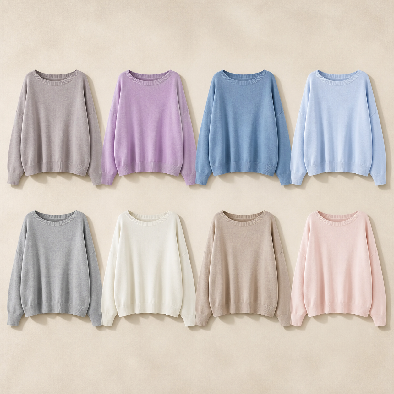 Women's relaxed boxy knit sweater - Morandi Soft, 2XL