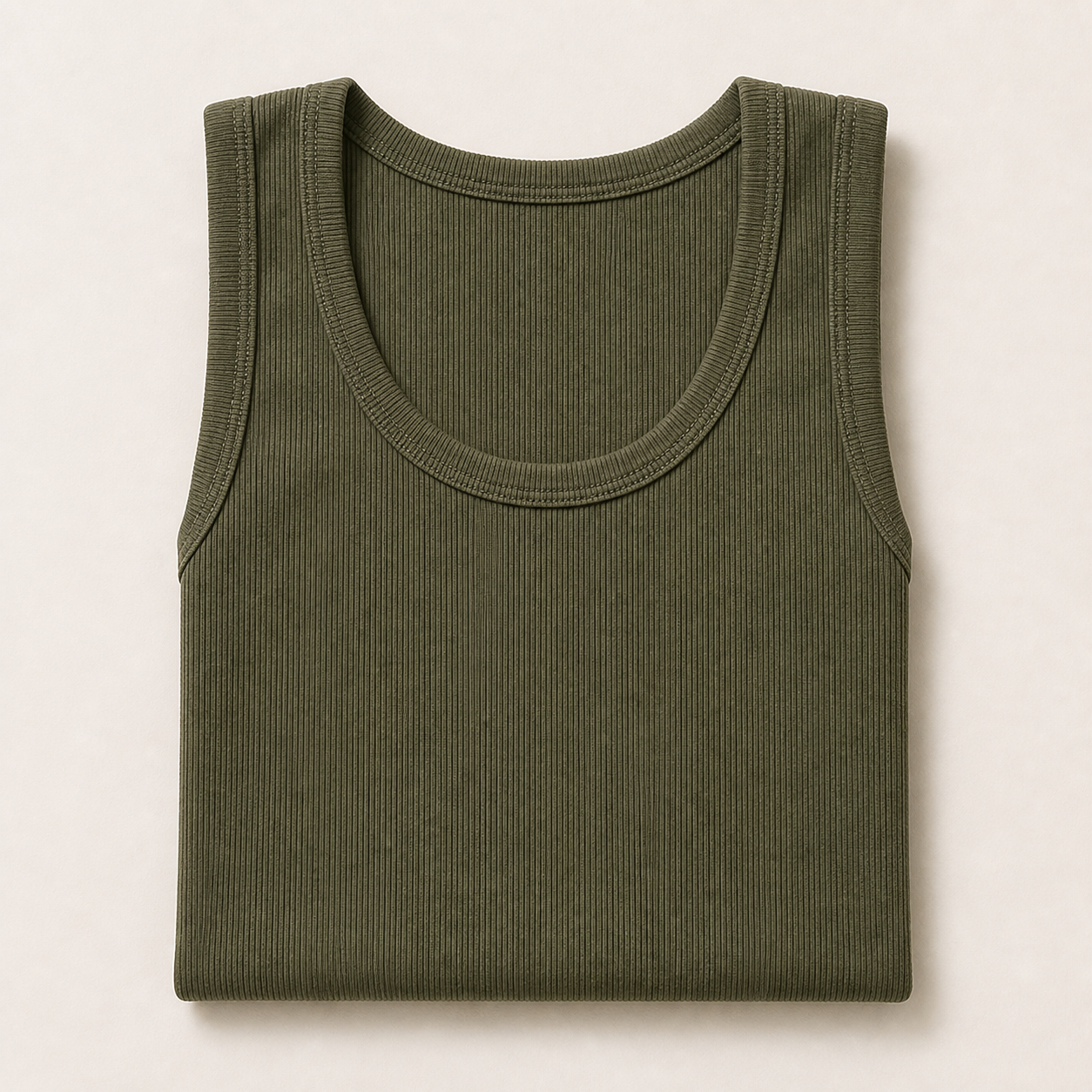 Men's Cotton Spandex Fitted Tank 10-Pack - sku olive