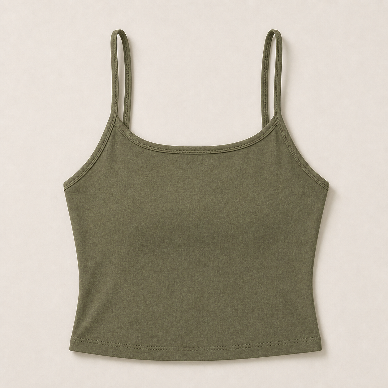 Women's Stretch Cropped Spaghetti Strap Tank 10-Pack - sku olive