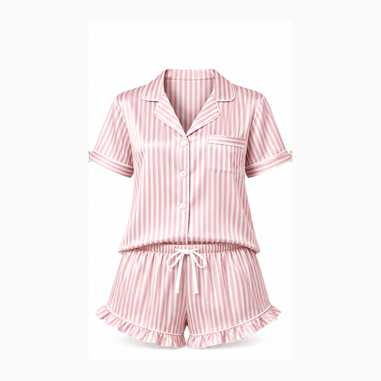 Women's Striped Short Sleeve Pajama Set Packs - pink stripe single pajama set