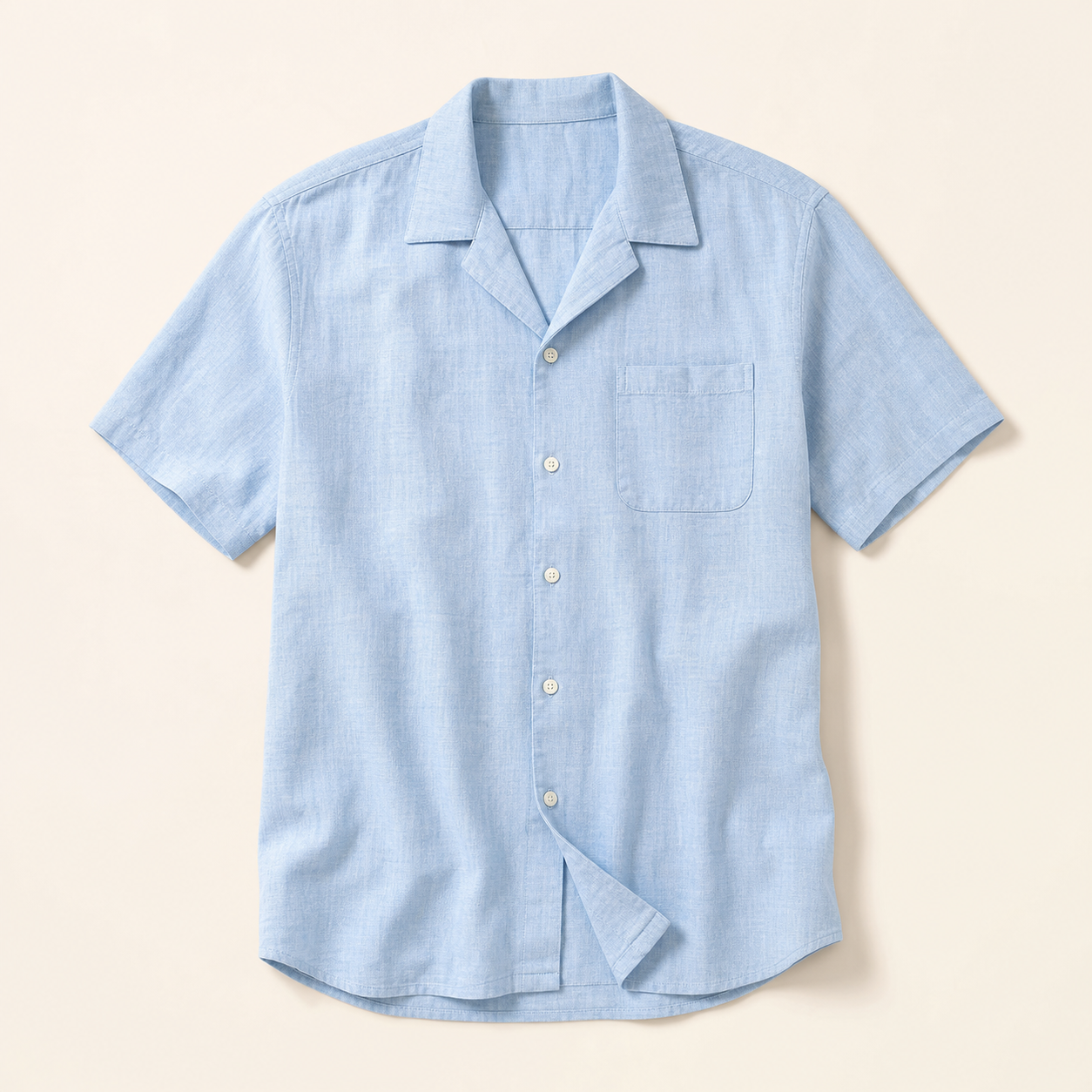 Men's Linen-Look Short Sleeve Vacation Shirts 4-Pack - sku sky blue