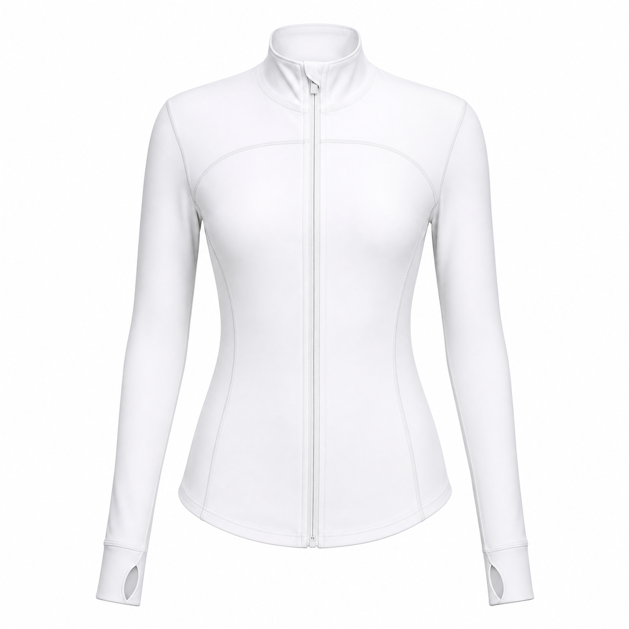 Women's Slim Fit Full Zip Jacket Packs - white full zip jacket