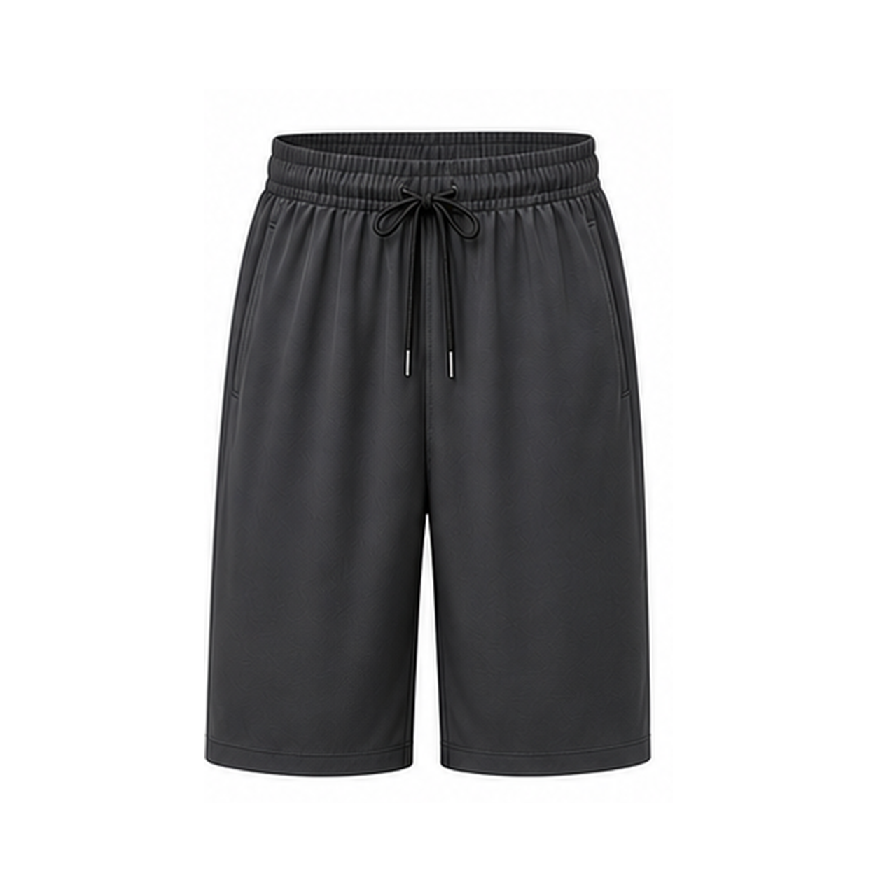 Men's 8-Piece Smooth Polyester Drawstring Athletic Shorts Set - Charcoal
