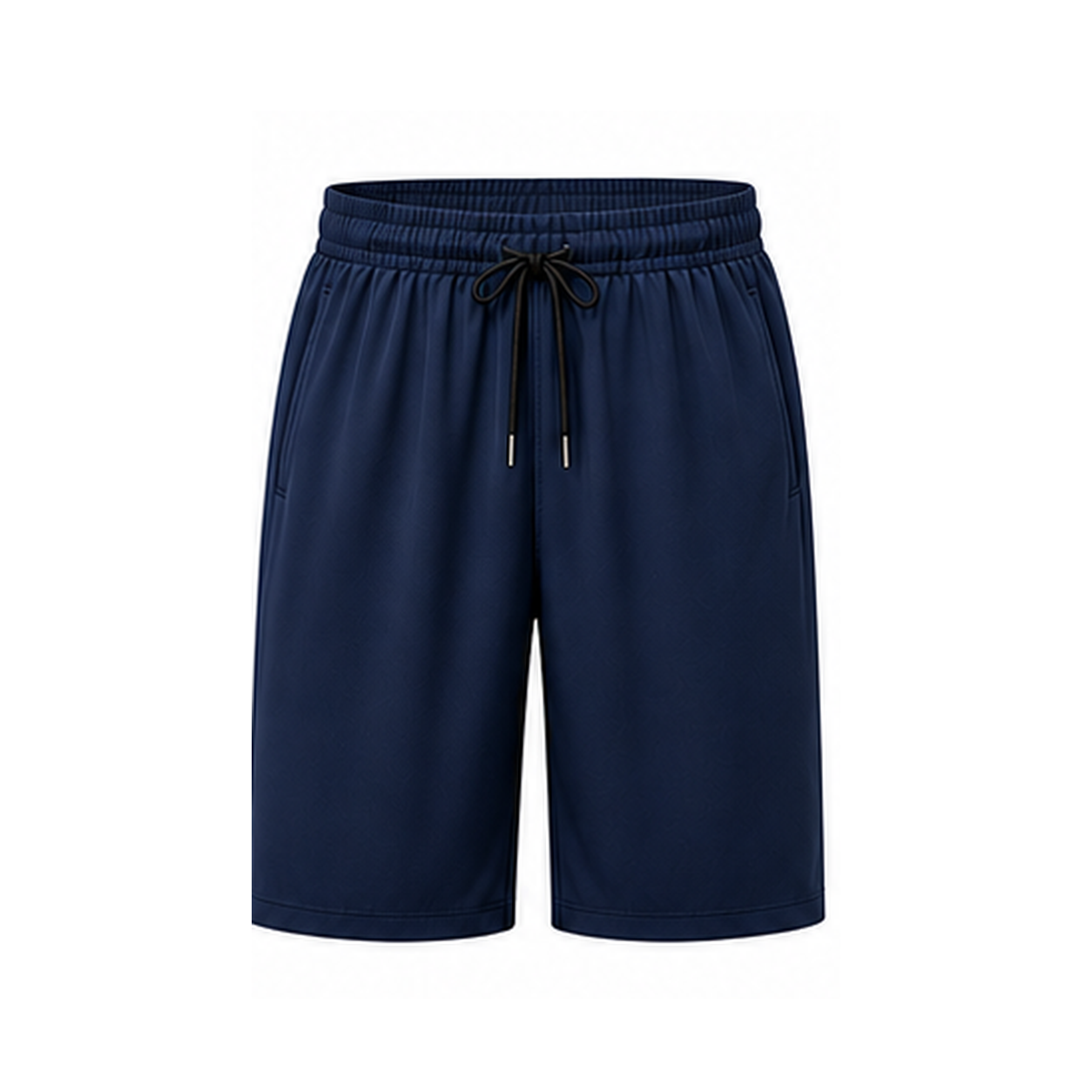 Men's 8-Piece Smooth Polyester Drawstring Athletic Shorts Set - Navy