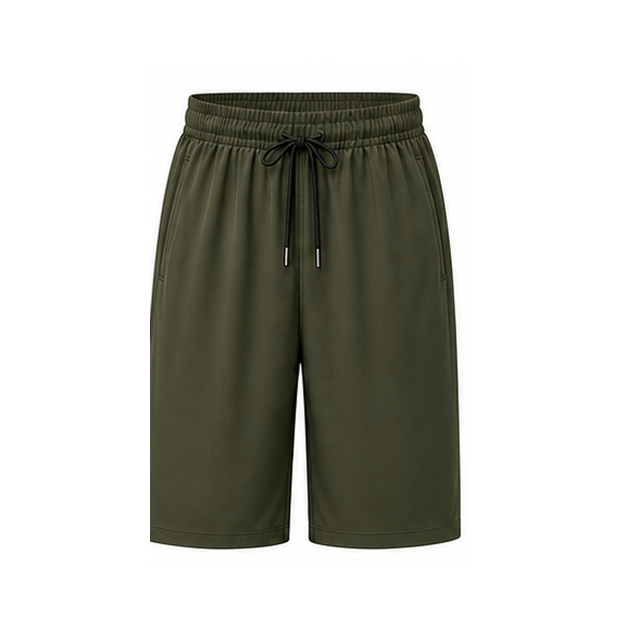 Men's 8-Piece Smooth Polyester Drawstring Athletic Shorts Set - Olive