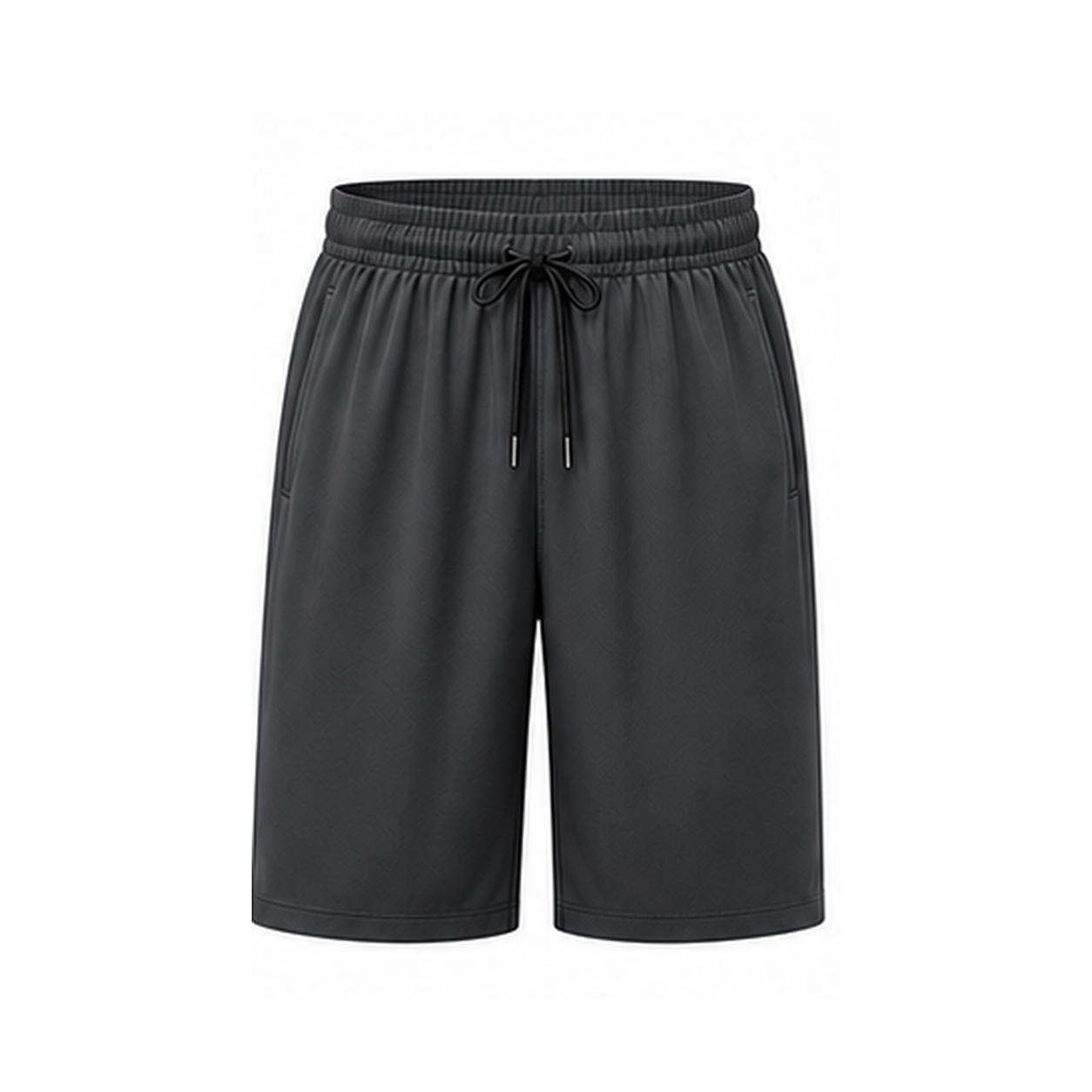 Men's 8-Piece Smooth Polyester Drawstring Athletic Shorts Set - Slate Gray