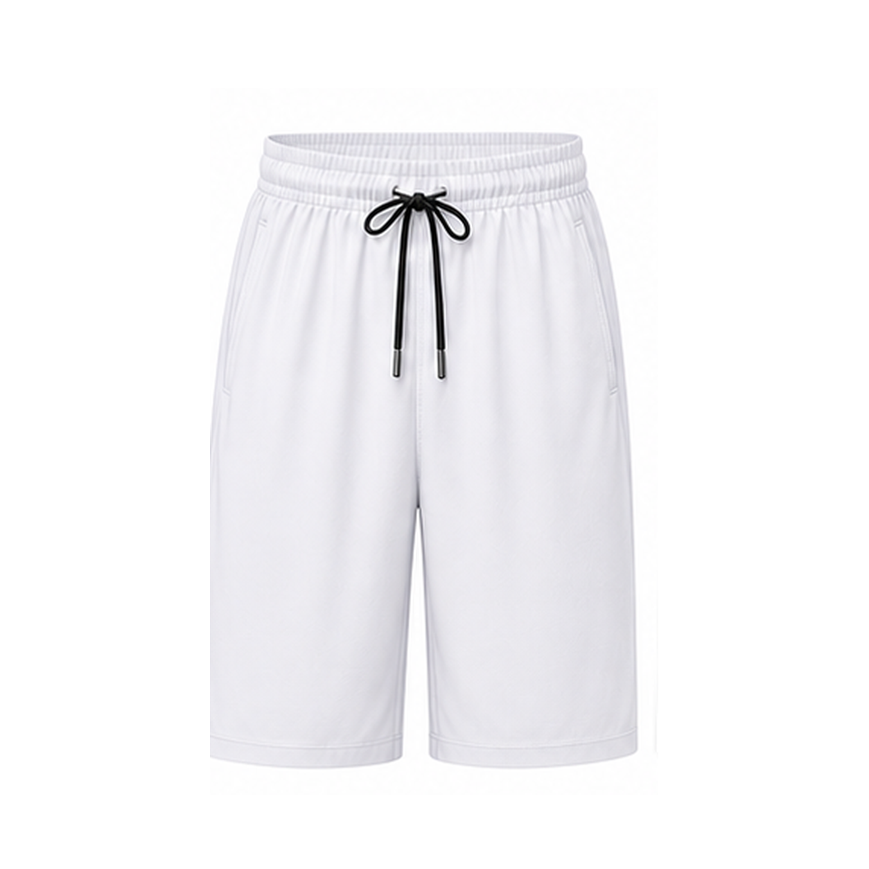 Men's 8-Piece Smooth Polyester Drawstring Athletic Shorts Set - White