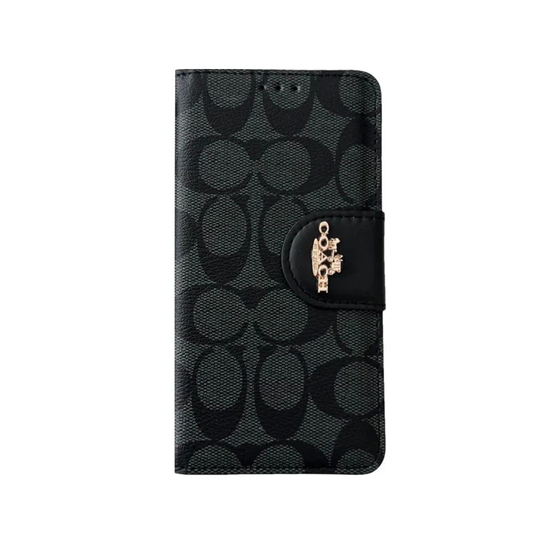 Cothtach iPhone Case Leather Flip Case with Card Holder Black