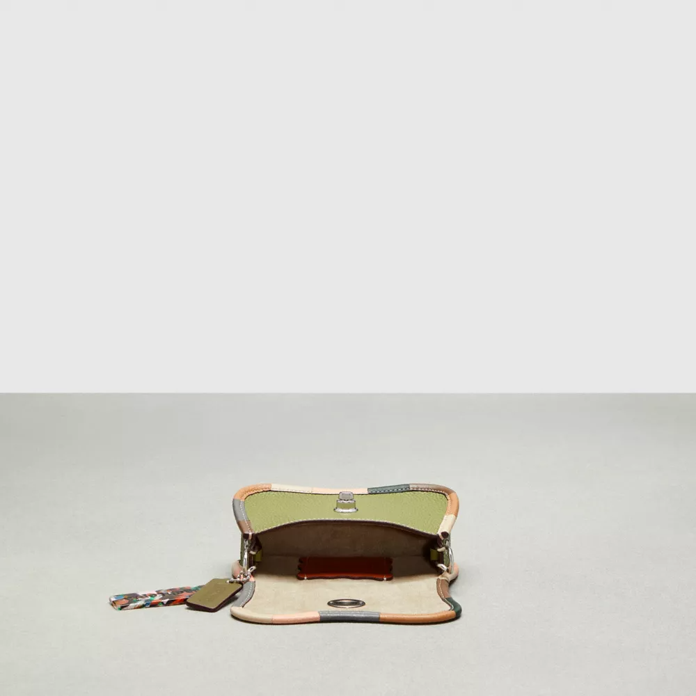 Mini Wavy Dinky Bag With Colorful Binding In Upcrafted Leather