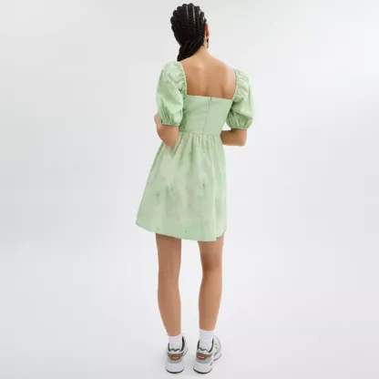 Puff Sleeve Mini Dress
