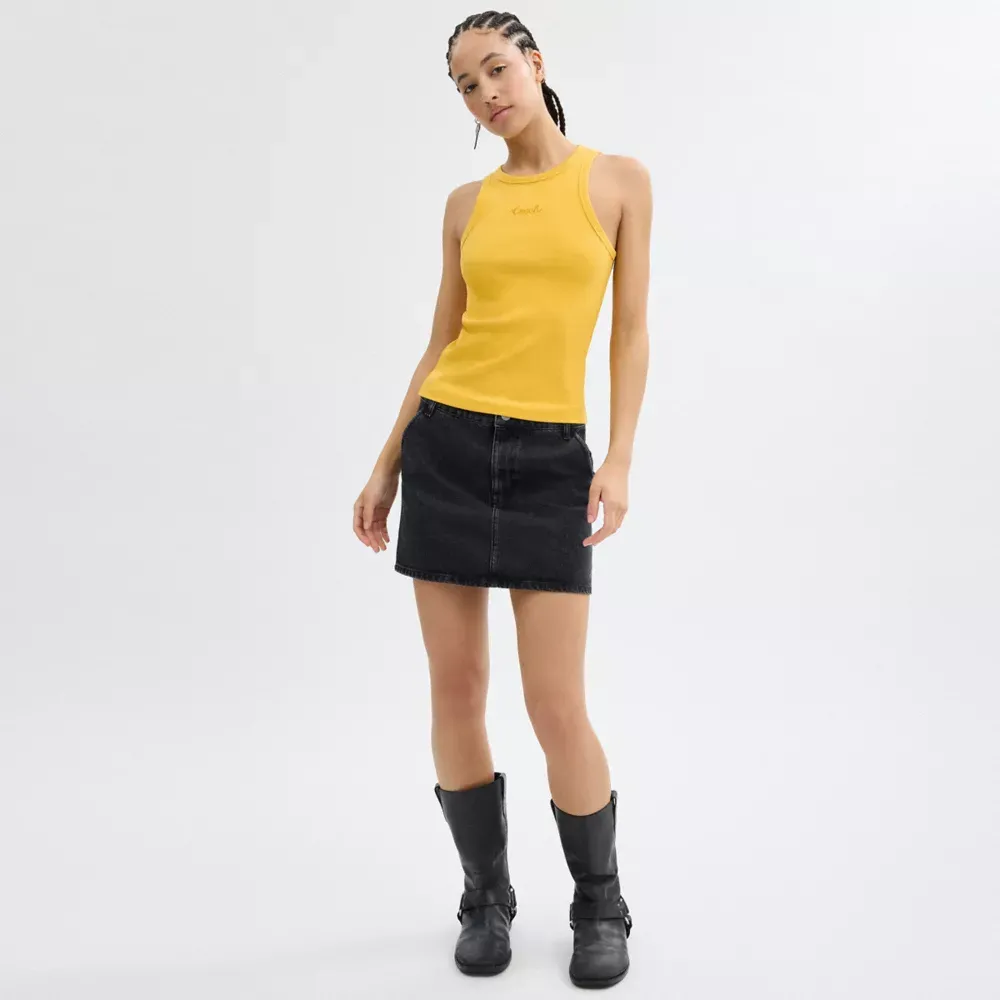 Ribbed Cothtach Script Tank Top