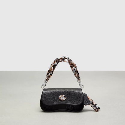 Mini Wavy Dinky Bag With Colorful Binding In Upcrafted Leather