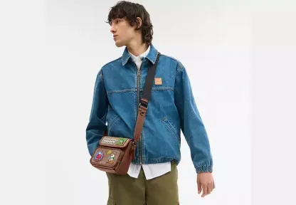 Coach X Peanuts Sullivan Flap Crossbody Bag In Signature Canvas With Patches