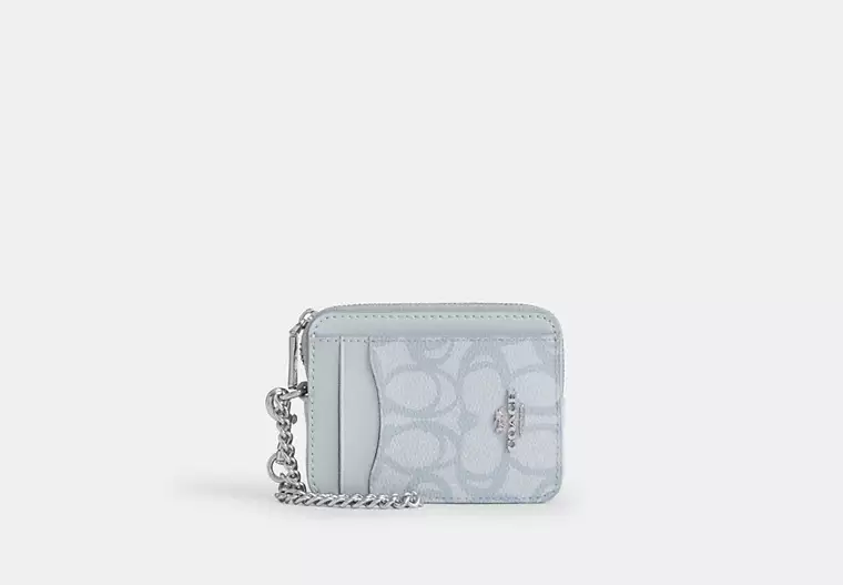 Zip Card Case In Sketch Signature Canvas