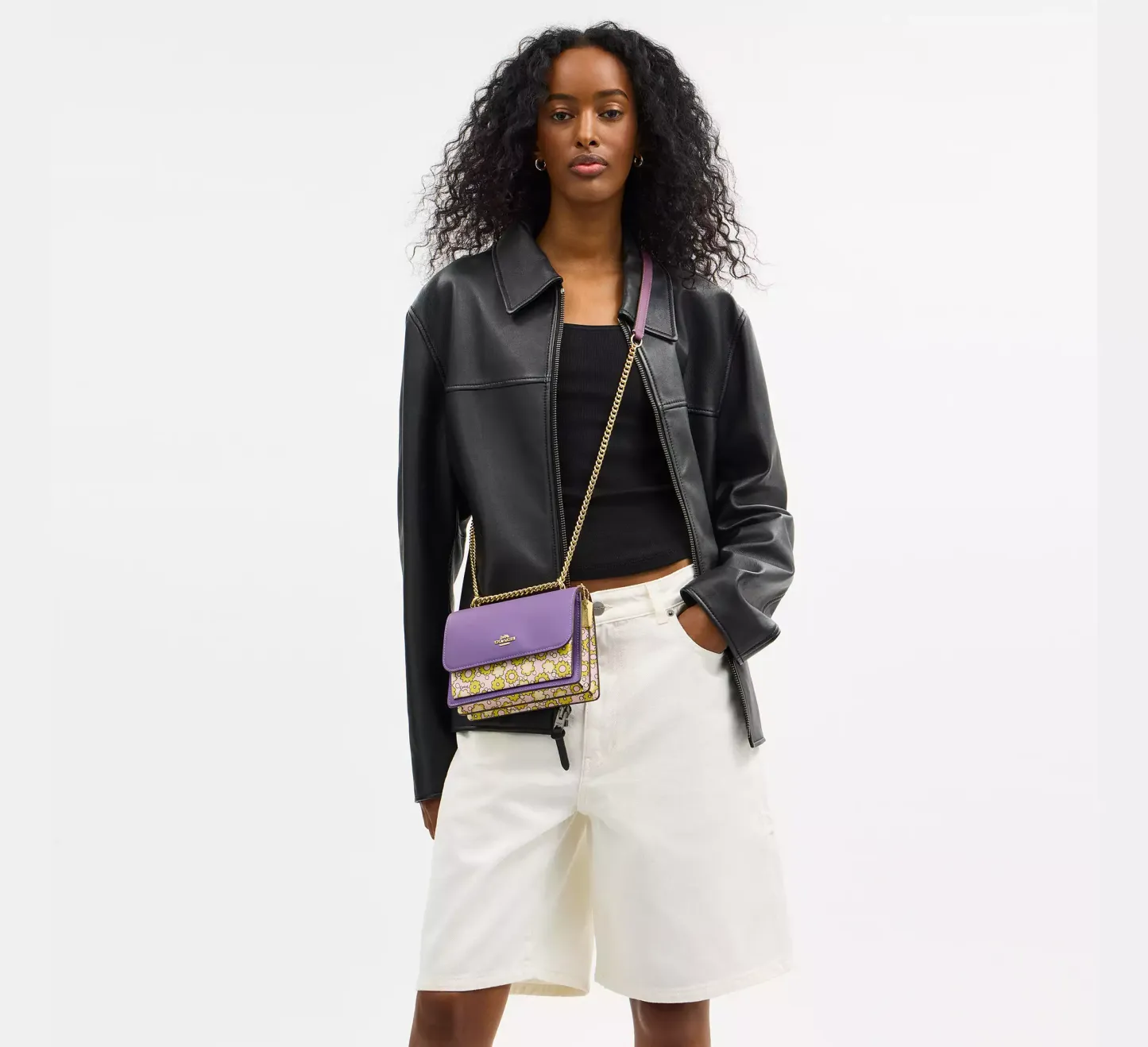 Mini Klare Crossbody Bag In Colorblock With Floral Print