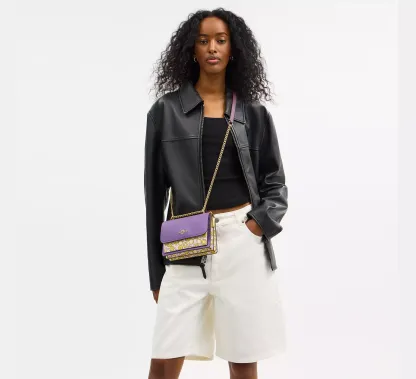 Mini Klare Crossbody Bag In Colorblock With Floral Print