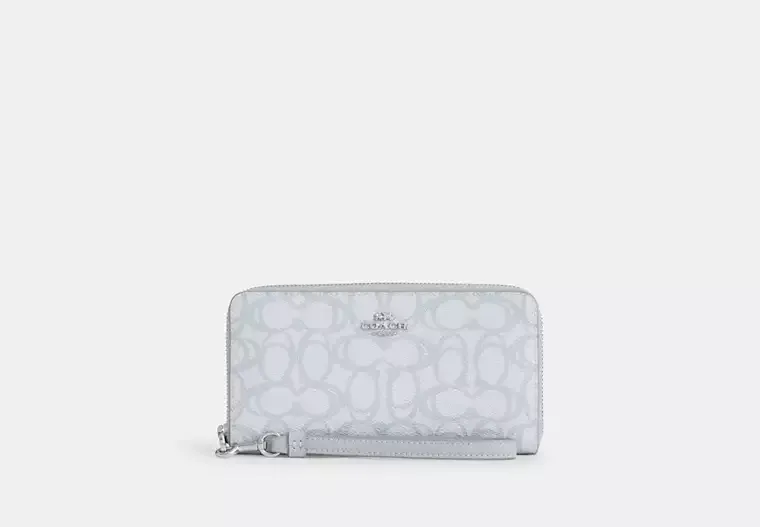 Long Zip Around Wallet In Sketch Signature Canvas