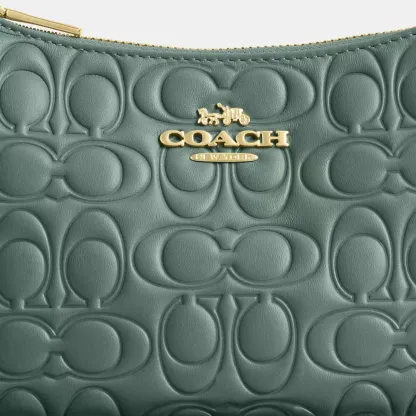 Teri Shoulder Bag In Blocked Signature Leather