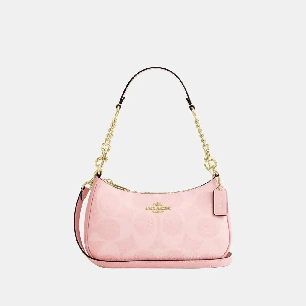 COACH Teri Shoulder Bag In Signature Canvas Powder Pink