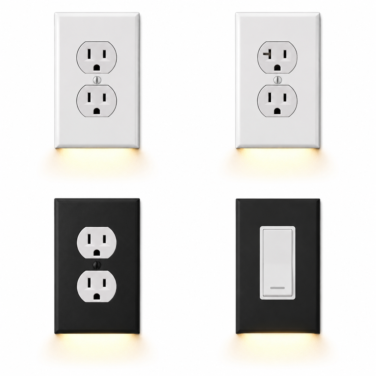 Outlet Wall Plate with LED Night Lights – No Batteries or Wires [UL FCC CSA Certified]
