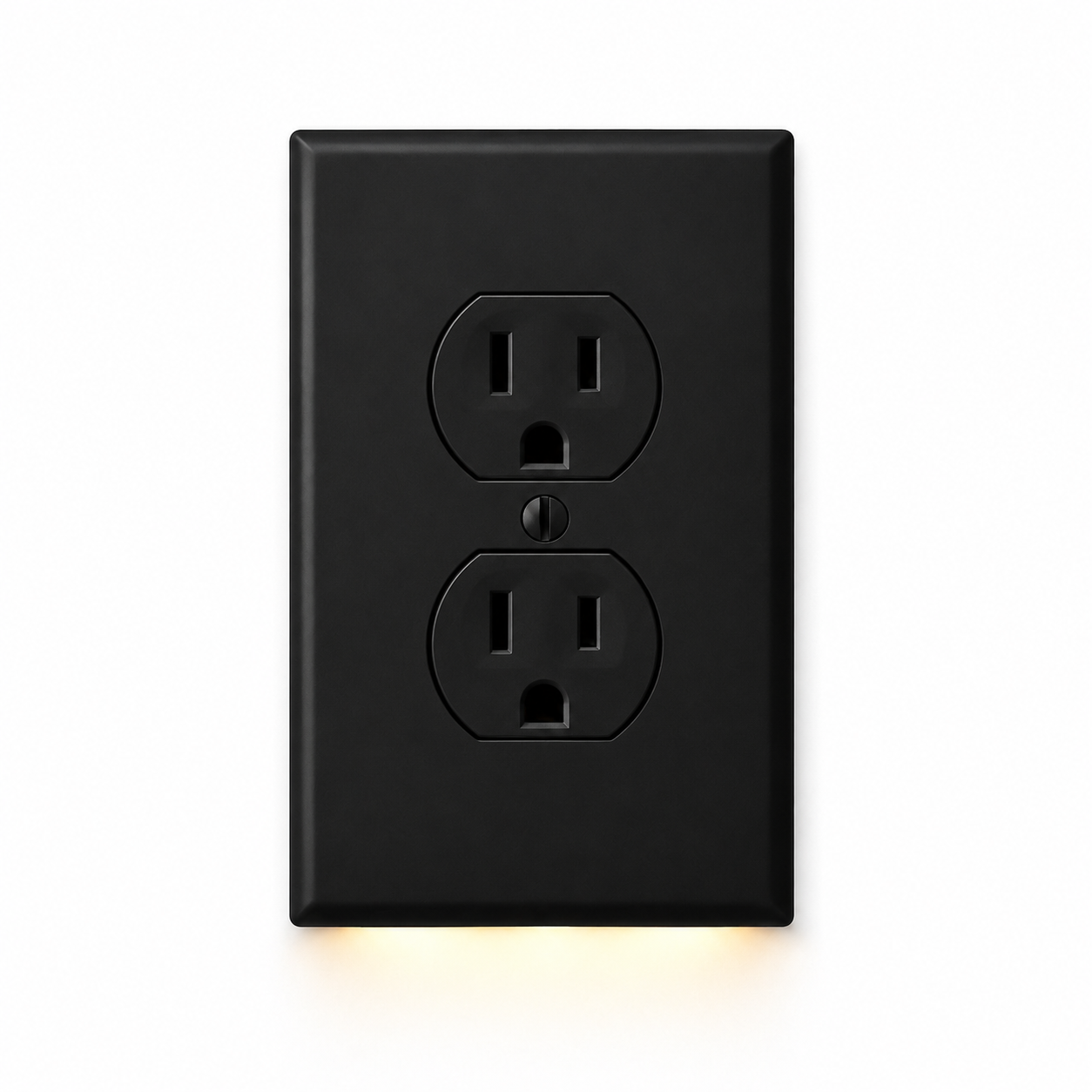 Black outlet wall plate night light