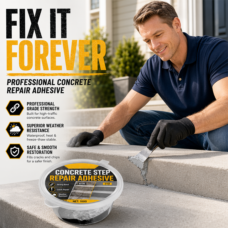🧱Heavy Duty Concrete Repair Adhesive - Fix Cracks & Chips Fast