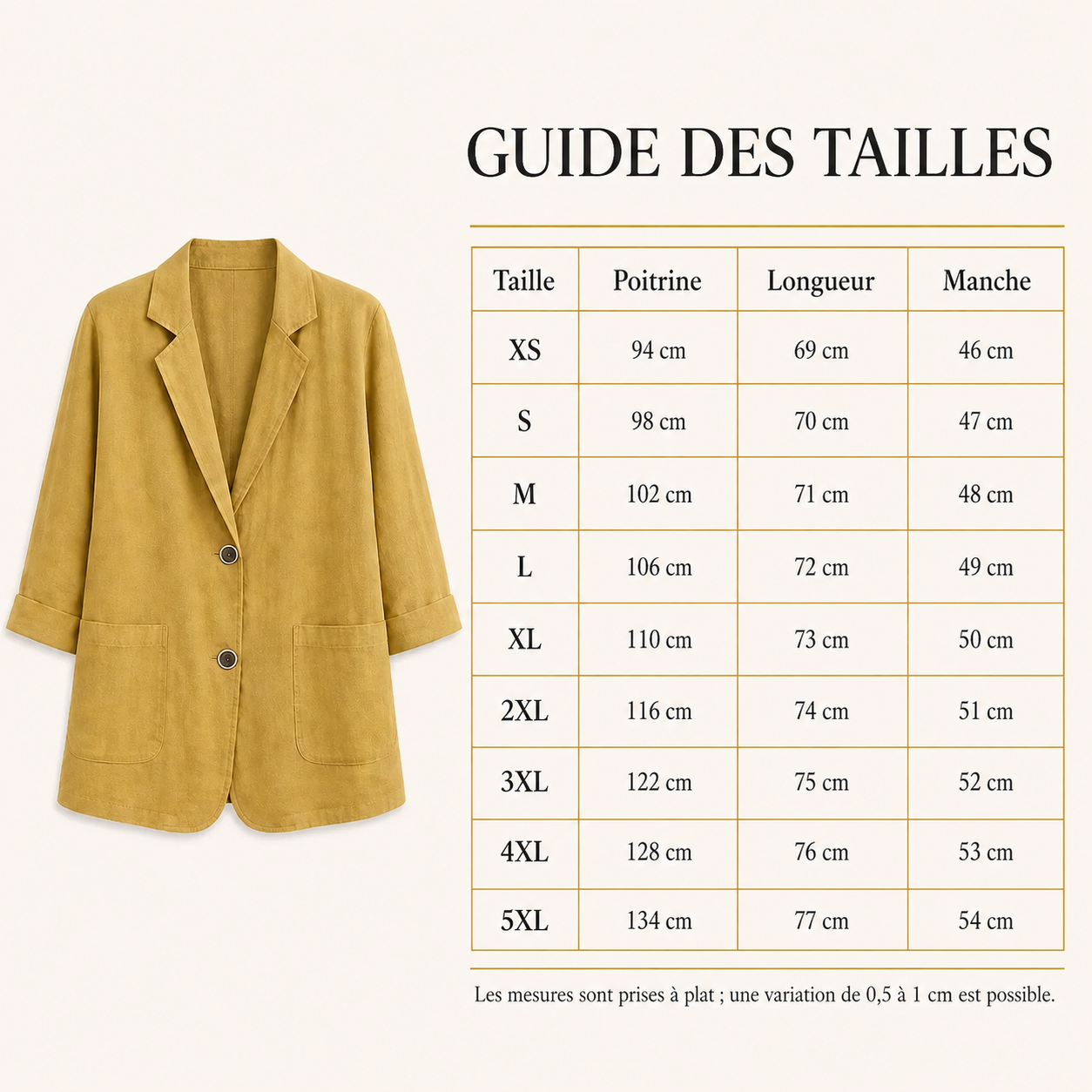 ⏰ LIQUIDATION FINALE⚡Lot de 10 à seulement 36,99 €⚡Blazer en lin pour femme – Respirant, confortable, infroissable et polyvalent