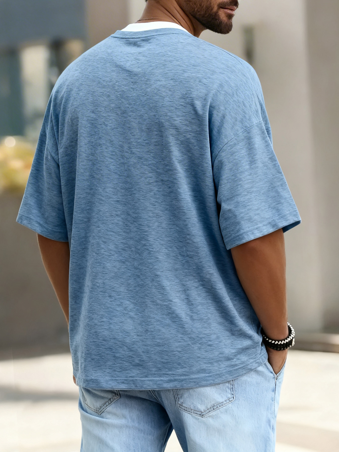 Herren Kurzarm-T-Shirt mit schlichtem, lässigem Fake-Zweiteiler-Design – bequem und komfortabel
