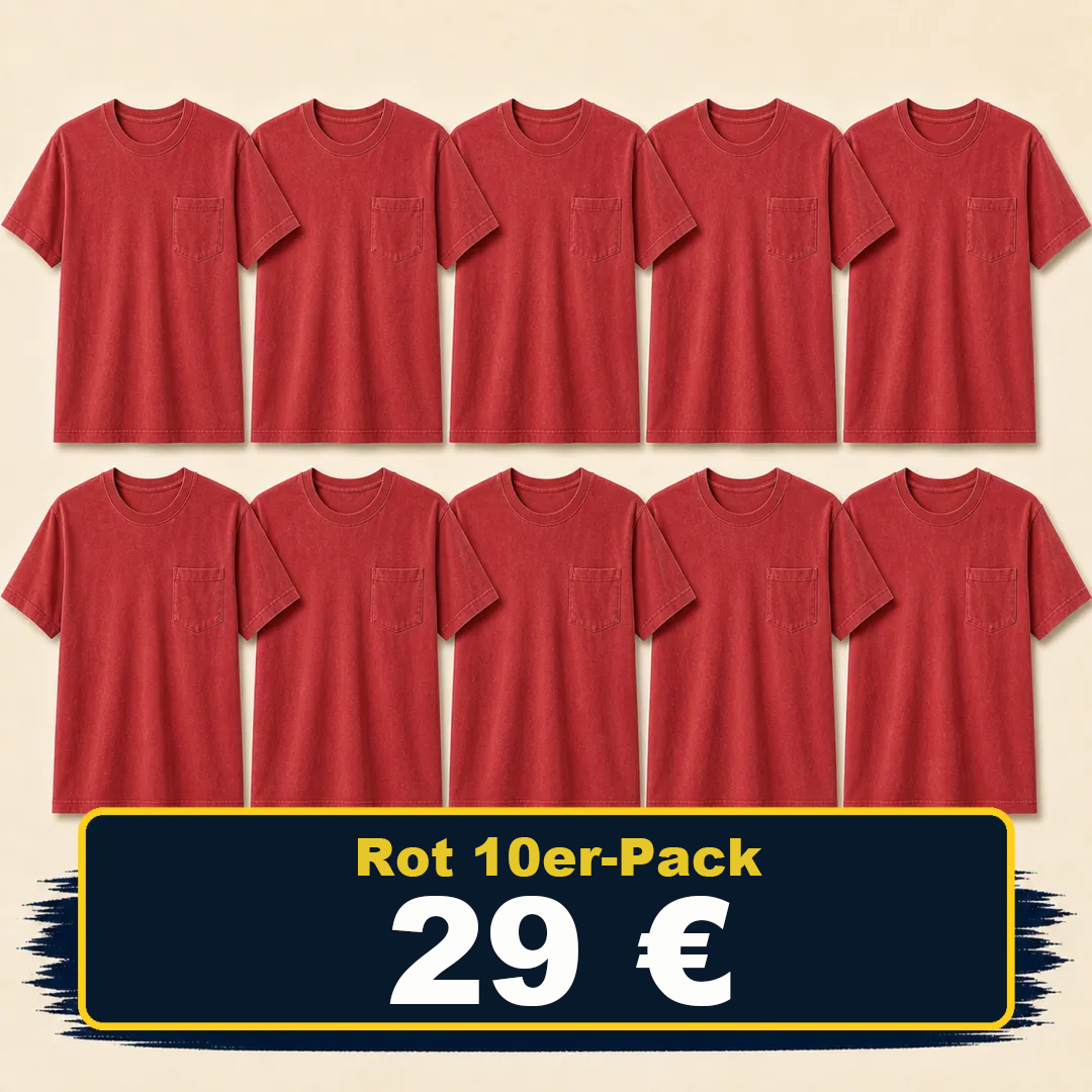 ⏰Räumungsverkauf⚡20er-Pack für 30 €⚡Herren-Workwear-T-Shirt mit lockerer Passform, schwerem Stoff, kurzen Ärmeln und Brusttasche(Auch in großen Größen erhältlich)