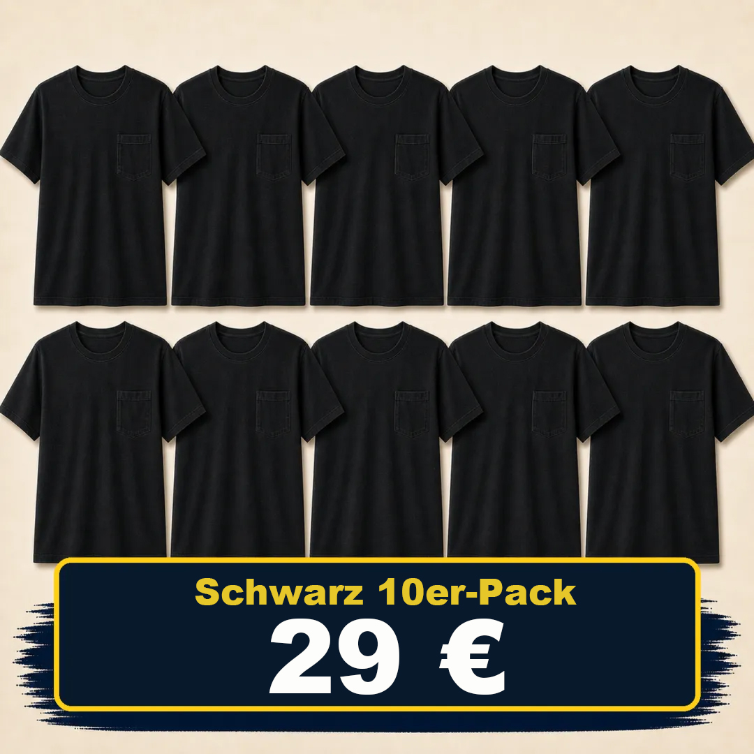 ⏰Räumungsverkauf⚡20er-Pack für 30 €⚡Herren-Workwear-T-Shirt mit lockerer Passform, schwerem Stoff, kurzen Ärmeln und Brusttasche(Auch in großen Größen erhältlich)