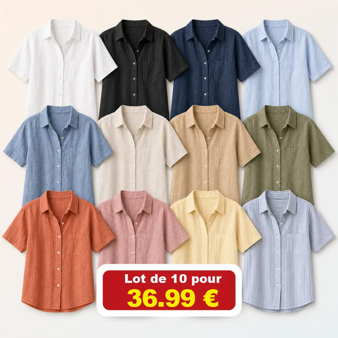 ⏰Lot de 24 à seulement 46.99 €⚡Chemise en lin pour femme