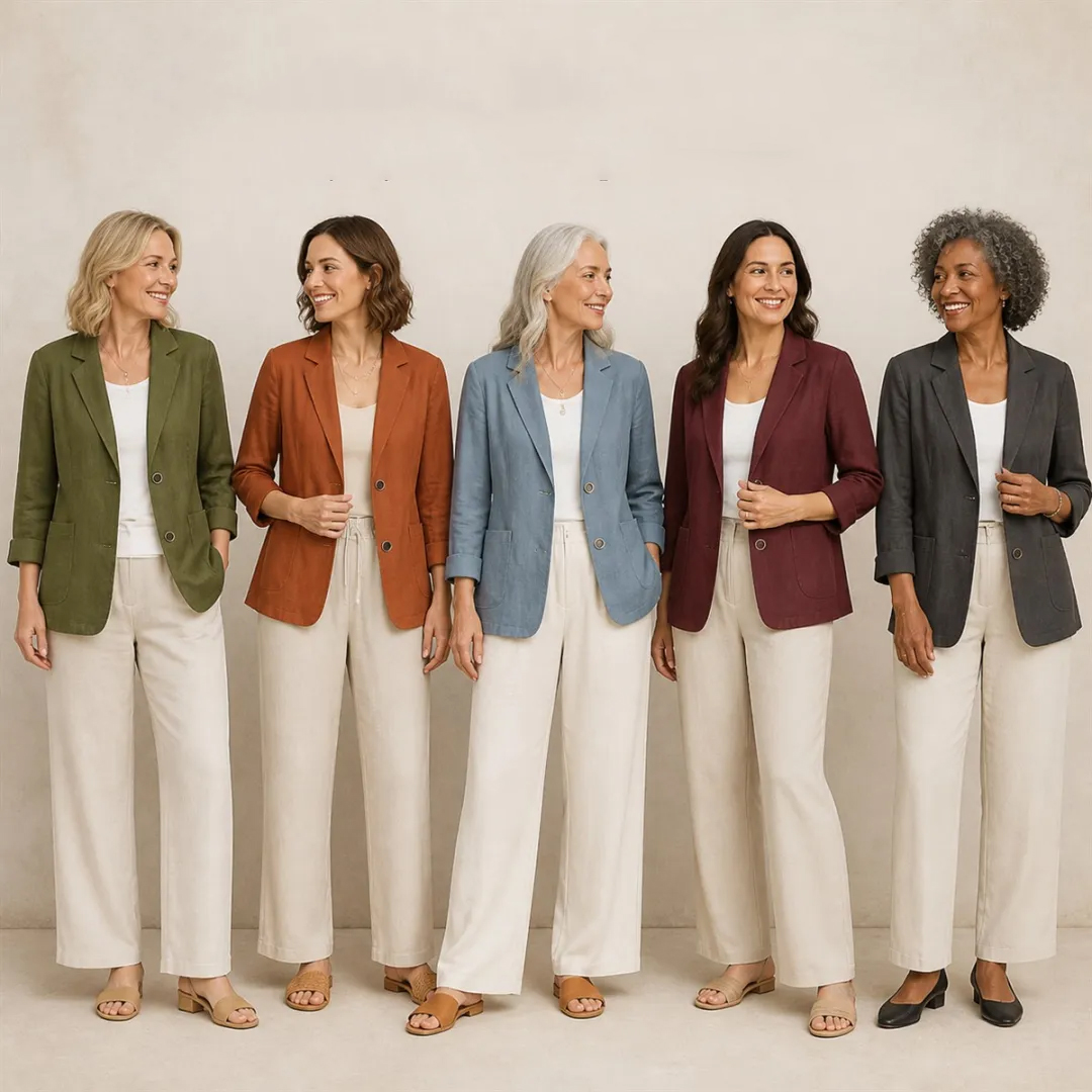 ⏰ LIQUIDATION FINALE⚡Lot de 10 à seulement 36,99 €⚡Blazer en lin pour femme – Respirant, confortable, infroissable et polyvalent