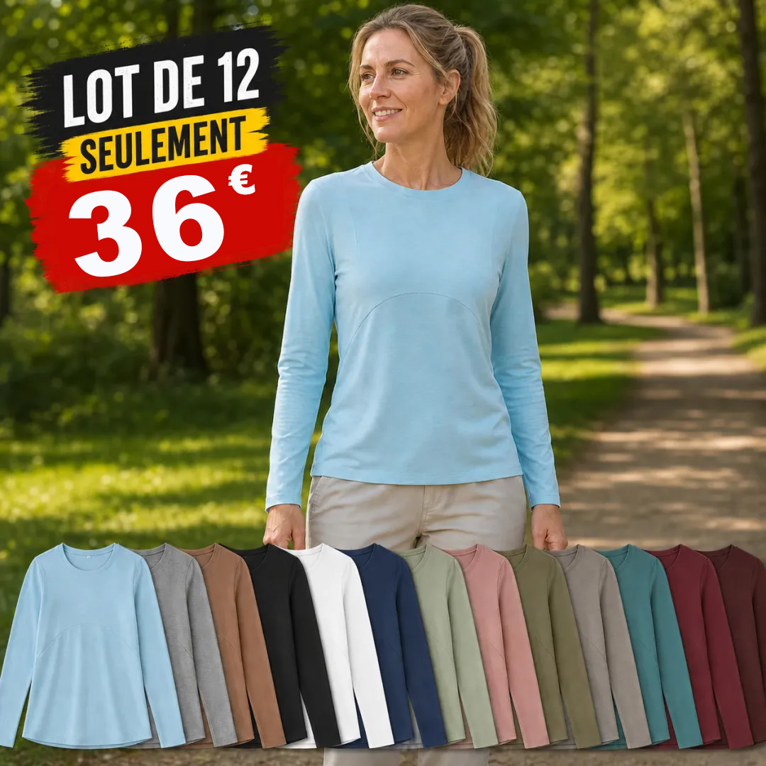 ⏰VENTE FINALE⚡ Lot de 12 à seulement 36 €⚡T-shirt femme en laine douce