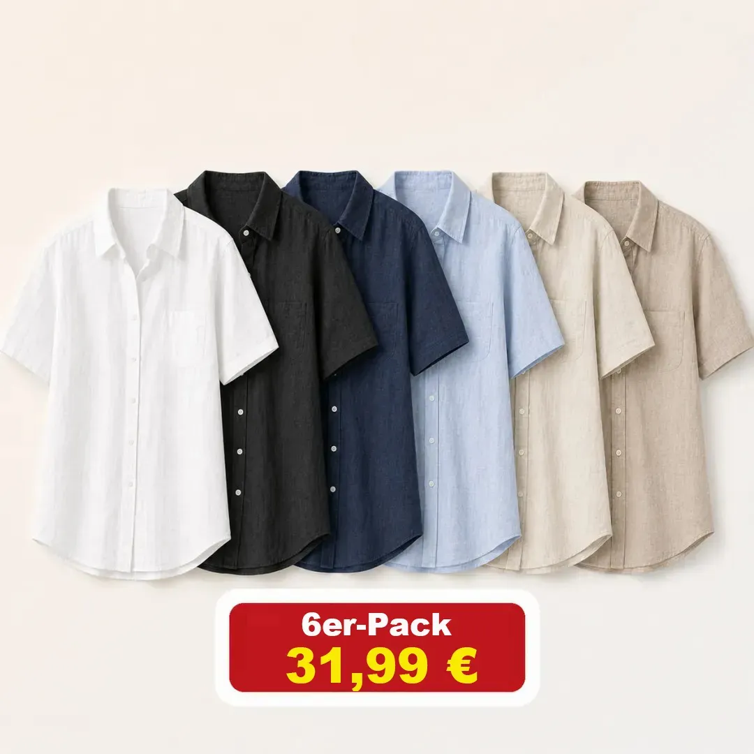 ⏰Geschäftsschließung – Räumungsverkauf⚡12er-Pack nur 39,99 €⚡👚Leichte Damen-Leinenhemden mit langen Ärmeln und Knopfleiste