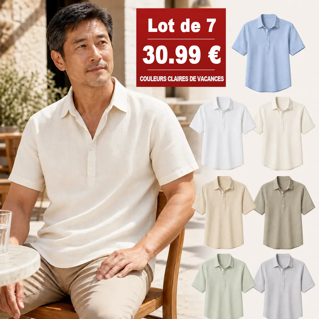 ⏰ Vente de déstockage⚡Lot de 28 à seulement 46,99 €⚡Chemise homme en lin, coupe décontractée – manches courtes et longues