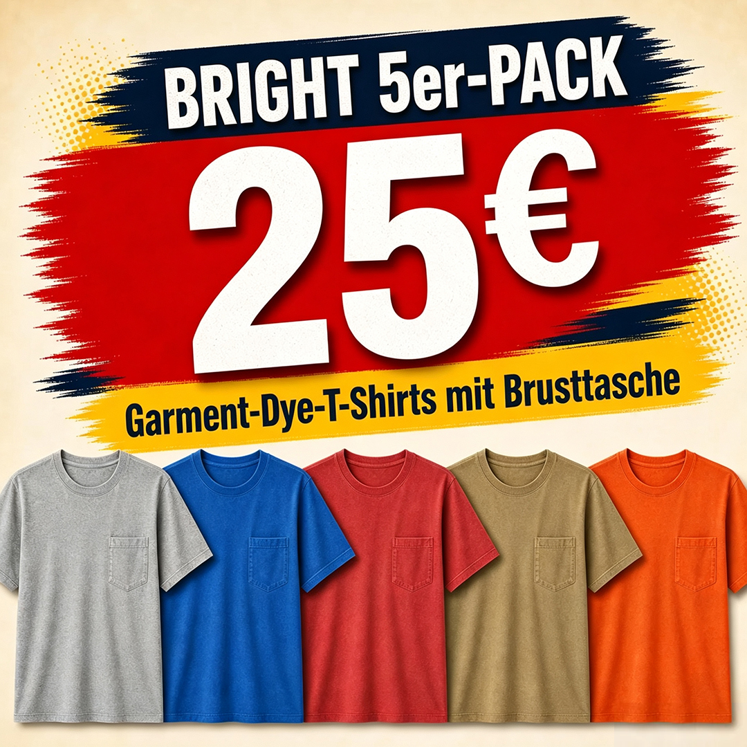 ⏰Räumungsverkauf⚡20er-Pack für 30 €⚡Herren-Workwear-T-Shirt mit lockerer Passform, schwerem Stoff, kurzen Ärmeln und Brusttasche(Auch in großen Größen erhältlich)