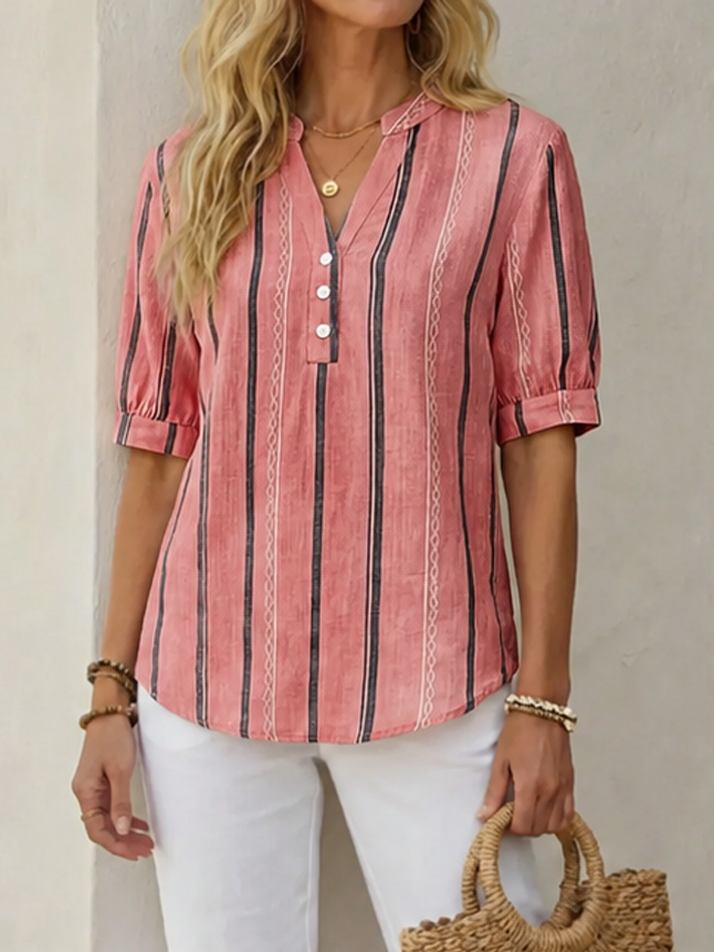 📣Räumungsverkauf: 10er-Pack für 32,99 €🔥Schön und bequem, Damen T-Shirt aus Baumwolle und Leinen mit kurzen Ärmeln