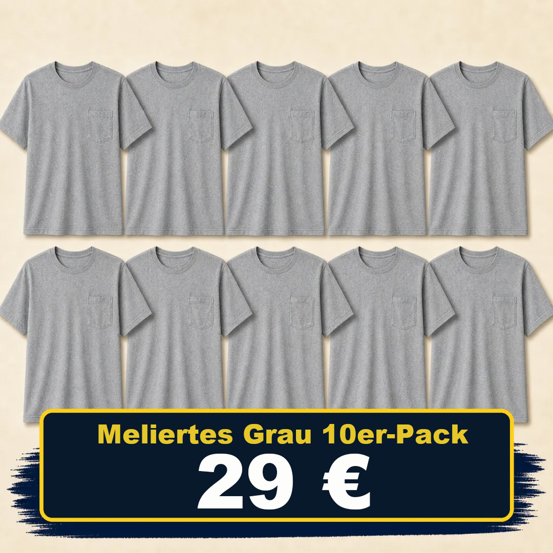 ⏰Räumungsverkauf⚡20er-Pack für 30 €⚡Herren-Workwear-T-Shirt mit lockerer Passform, schwerem Stoff, kurzen Ärmeln und Brusttasche(Auch in großen Größen erhältlich)